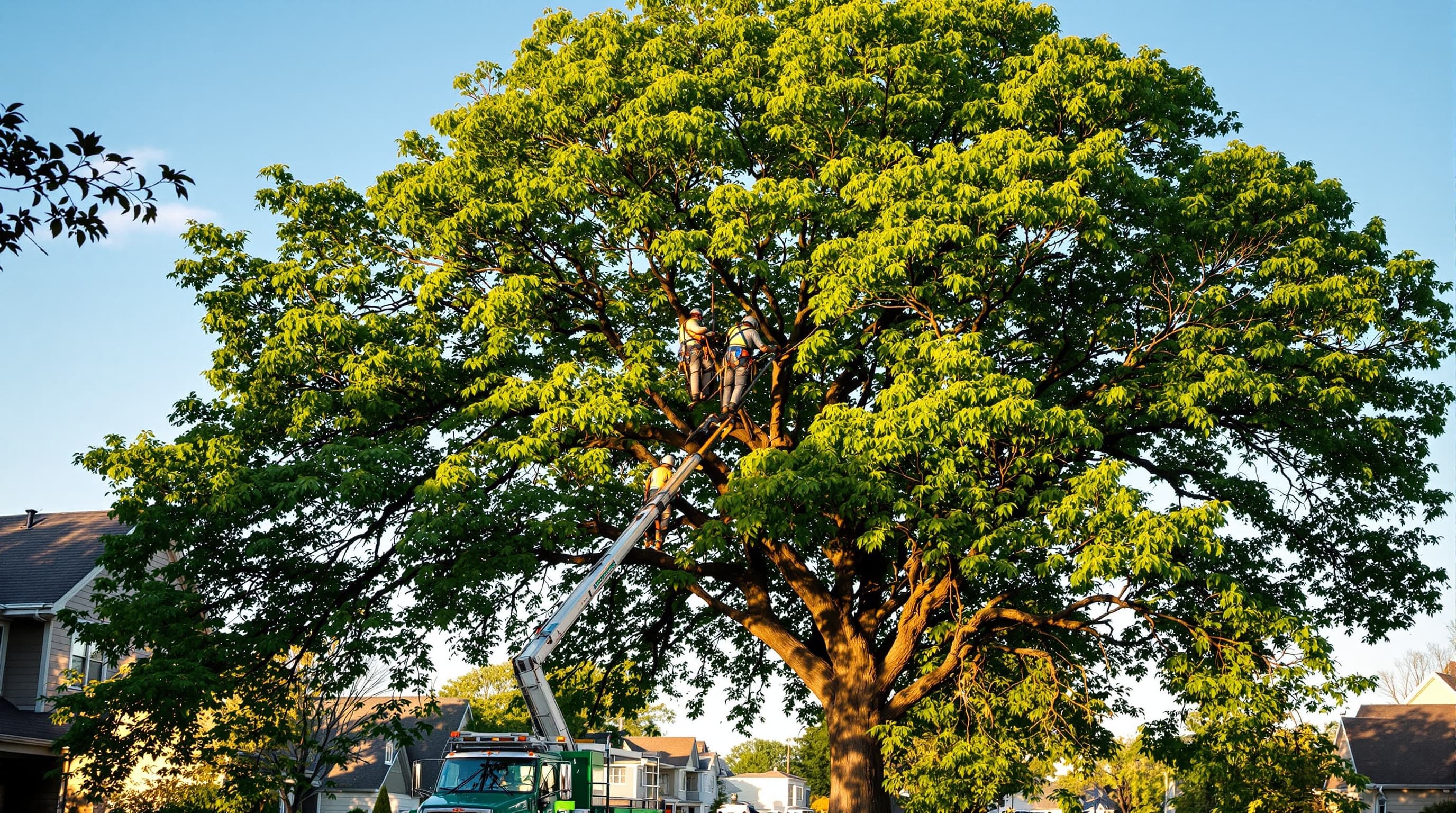 Tree service crew working on Long Island